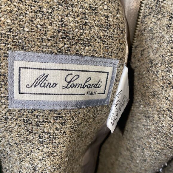 Mino Lombardi Wool Silk Tweed Womens 12 Zip Trench Jacket gorp Speckle ITALY - Picture 11 of 12